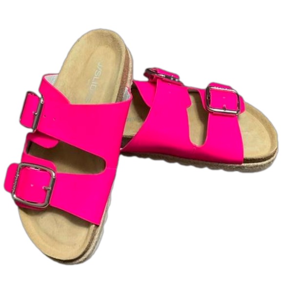 J Slides Women’s Pink Double Strap Sandals Size 8 EUC - Picture 7 of 14